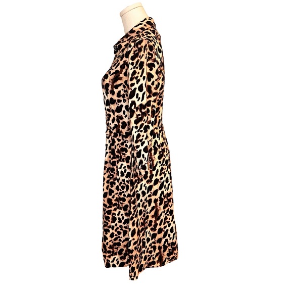 Women's Dex Leopard Print Button-Up Midi Dress Size Small - Picture 3 of 8